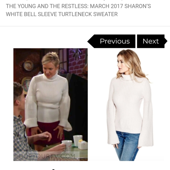 Guess turtleneck cable knit bell sleeve sweater - Picture 6 of 6